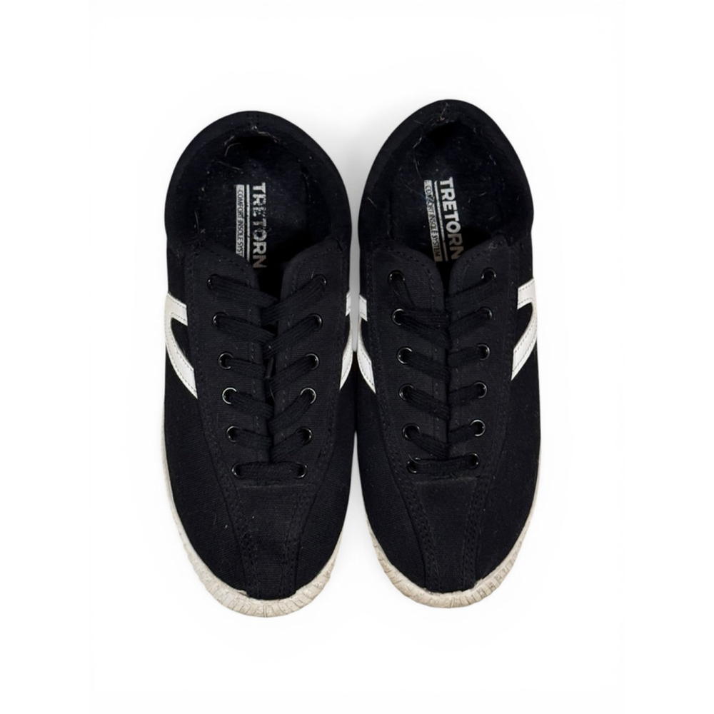 TRETORN WOMEN NYLITE PLUS CANVAS SNEAKER CLASSIC SHOES SZ 7 BLACK/WHITE - Picture 3 of 11